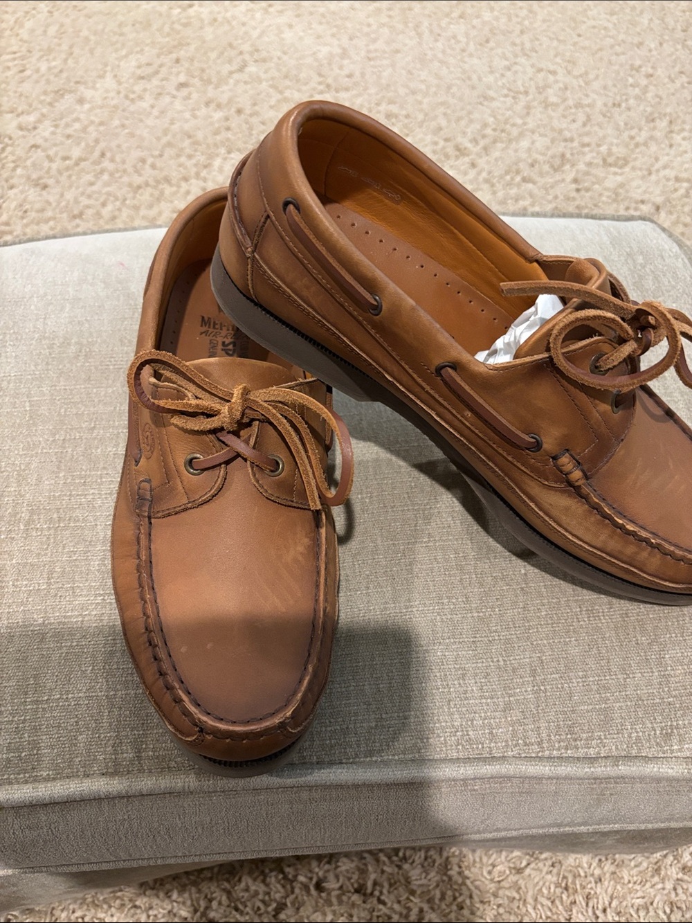 Mephisto Men's Brown Leather Boat Shoes with Lace Tie - Picture 3 of 10